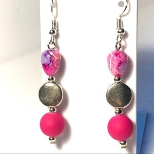 Pink and Lavender Drop Earrings